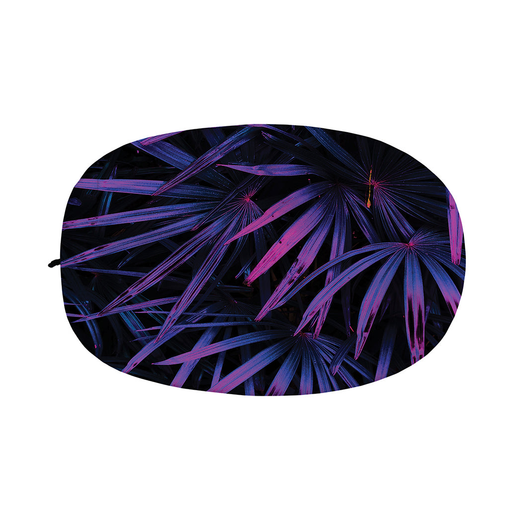 Violet Tropical Leaves Print Car Side Mirror Covers