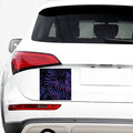 Violet Tropical Leaves Print Car Sticker