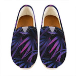 Violet Tropical Leaves Print Casual Shoes