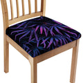 Violet Tropical Leaves Print Chair Cushion Cover