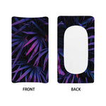 Violet Tropical Leaves Print Changing Pad Cover