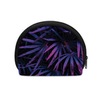 Violet Tropical Leaves Print Coin Purse