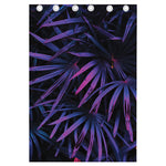 Violet Tropical Leaves Print Curtain