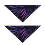 Violet Tropical Leaves Print Dog Bandana