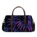 Violet Tropical Leaves Print Duffel Bag