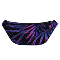 Violet Tropical Leaves Print Fanny Pack