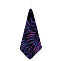 Violet Tropical Leaves Print Hand Towel