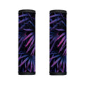 Violet Tropical Leaves Print Handle Covers