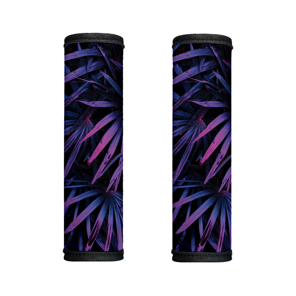 Violet Tropical Leaves Print Handle Covers