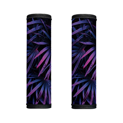 Violet Tropical Leaves Print Handle Covers