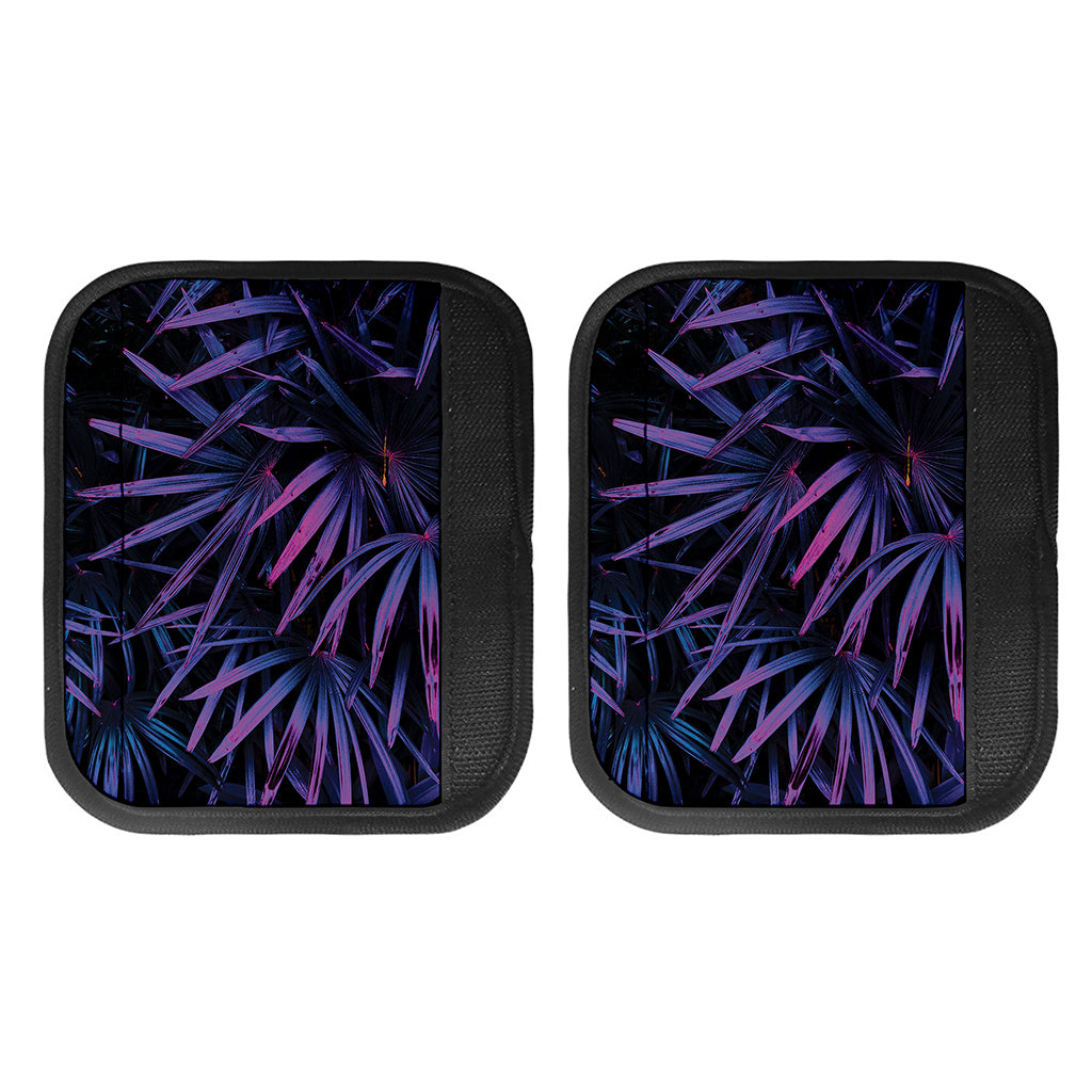 Violet Tropical Leaves Print Handle Covers