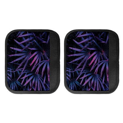 Violet Tropical Leaves Print Handle Covers