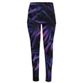 Violet Tropical Leaves Print High-Waisted Pocket Leggings