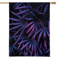 Violet Tropical Leaves Print House Flag