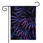 Violet Tropical Leaves Print House Flag