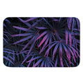 Violet Tropical Leaves Print Indoor Door Mat