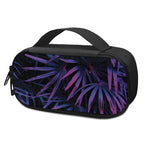 Violet Tropical Leaves Print Insulin Cooler Travel Case