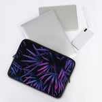 Violet Tropical Leaves Print Laptop Sleeve