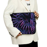 Violet Tropical Leaves Print Laptop Sleeve