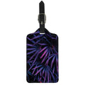 Violet Tropical Leaves Print Luggage Tag