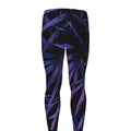 Violet Tropical Leaves Print Men's Leggings