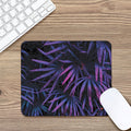 Violet Tropical Leaves Print Mouse Pad