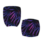 Violet Tropical Leaves Print Office Chair Cover