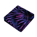 Violet Tropical Leaves Print Outdoor Seat Cushion Cover