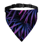 Violet Tropical Leaves Print Over The Collar Dog Bandana