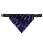 Violet Tropical Leaves Print Over The Collar Dog Bandana