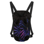 Violet Tropical Leaves Print Pet Carrier Backpack