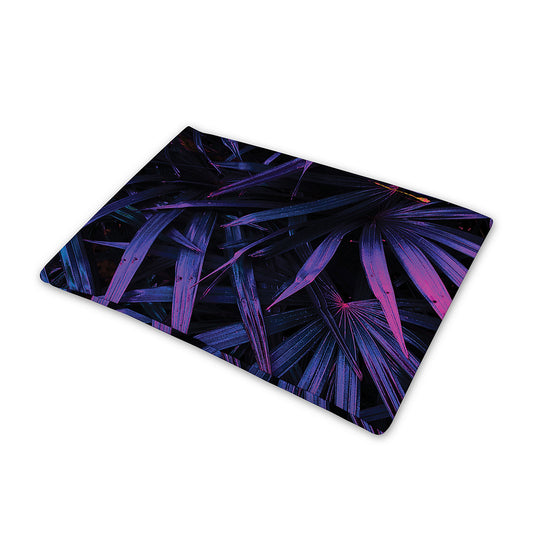 Violet Tropical Leaves Print Pet Cooling Mat Cover