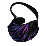 Violet Tropical Leaves Print Pet Sling Carrier