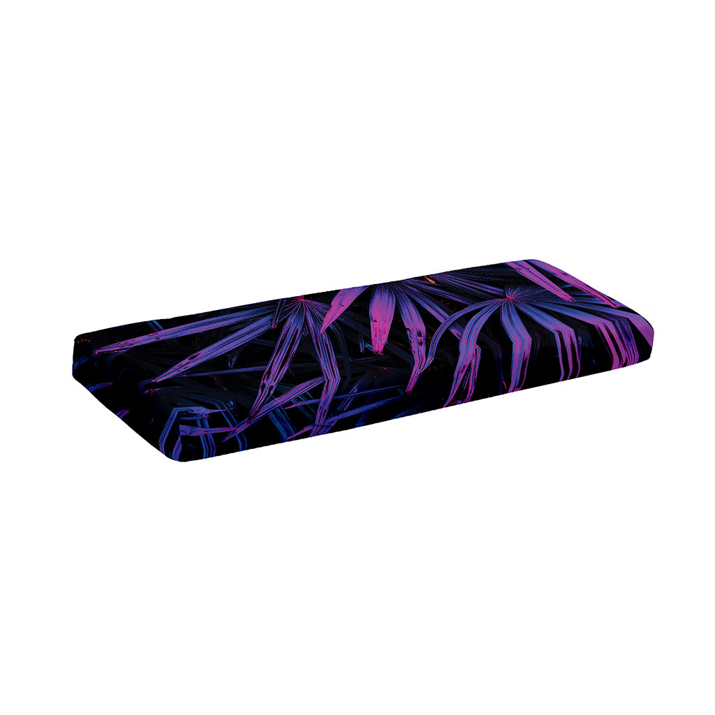 Violet Tropical Leaves Print Piano Keyboard Cover