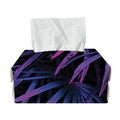 Violet Tropical Leaves Print Rectangle Tissue Box Cover