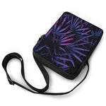 Violet Tropical Leaves Print Rectangular Crossbody Bag