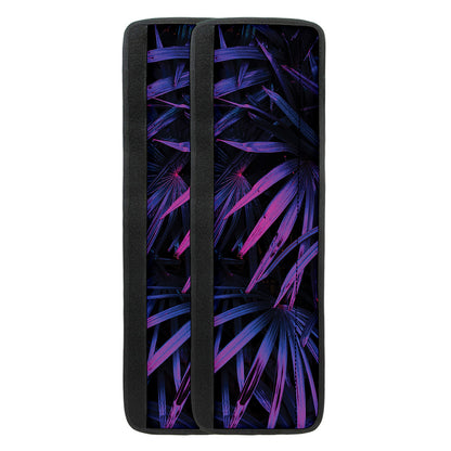 Violet Tropical Leaves Print Refrigerator Handle Covers