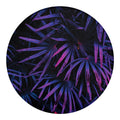 Violet Tropical Leaves Print Round Blanket