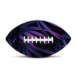Violet Tropical Leaves Print Rugby Ball
