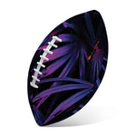 Violet Tropical Leaves Print Rugby Ball