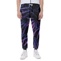 Violet Tropical Leaves Print Joggers