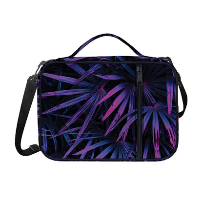 Violet Tropical Leaves Print Shoulder Strap Bible Bag