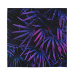 Violet Tropical Leaves Print Silk Bandana