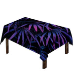 Violet Tropical Leaves Print Tablecloth