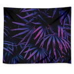 Violet Tropical Leaves Print Tapestry