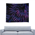 Violet Tropical Leaves Print Tapestry
