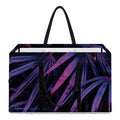 Violet Tropical Leaves Print Utility Tote Bag