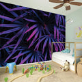 Violet Tropical Leaves Print Wall Sticker