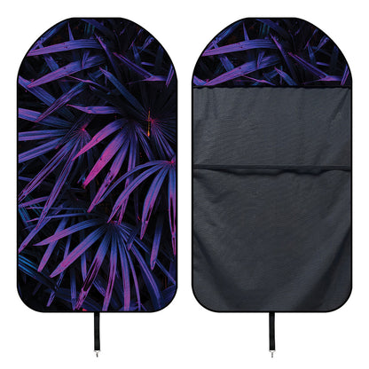 Violet Tropical Leaves Print Waterproof Car Seat Cover