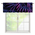 Violet Tropical Leaves Print Window Valance